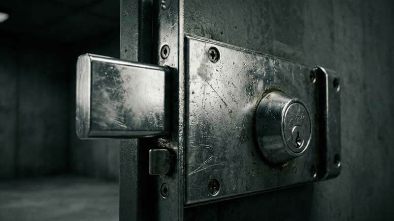 Надежный электромеханический замок на массивной стальной двери