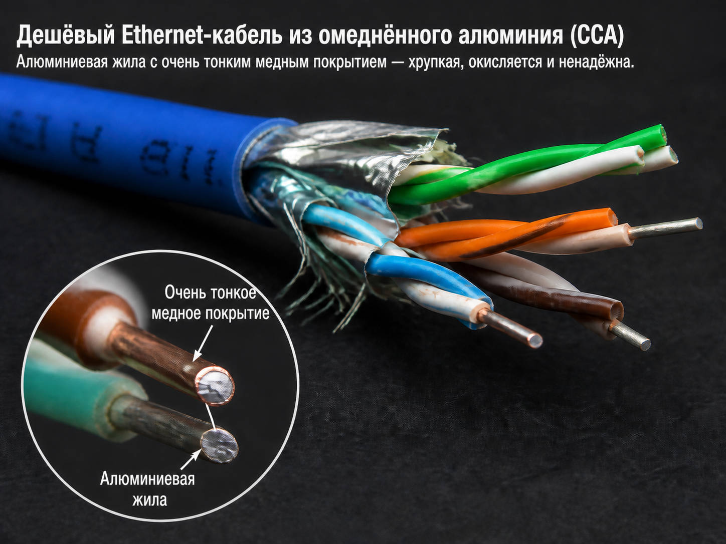 Ошибка 12 Дешевый CCA кабель