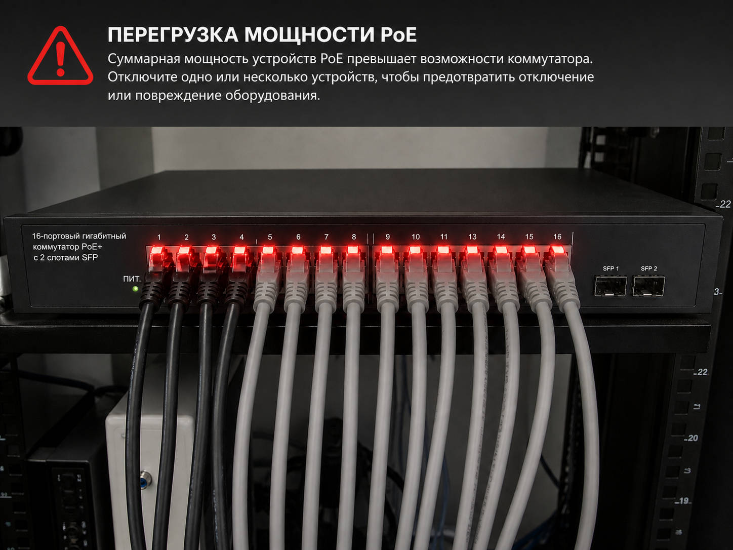 Ошибка 20 Превышение PoE бюджета